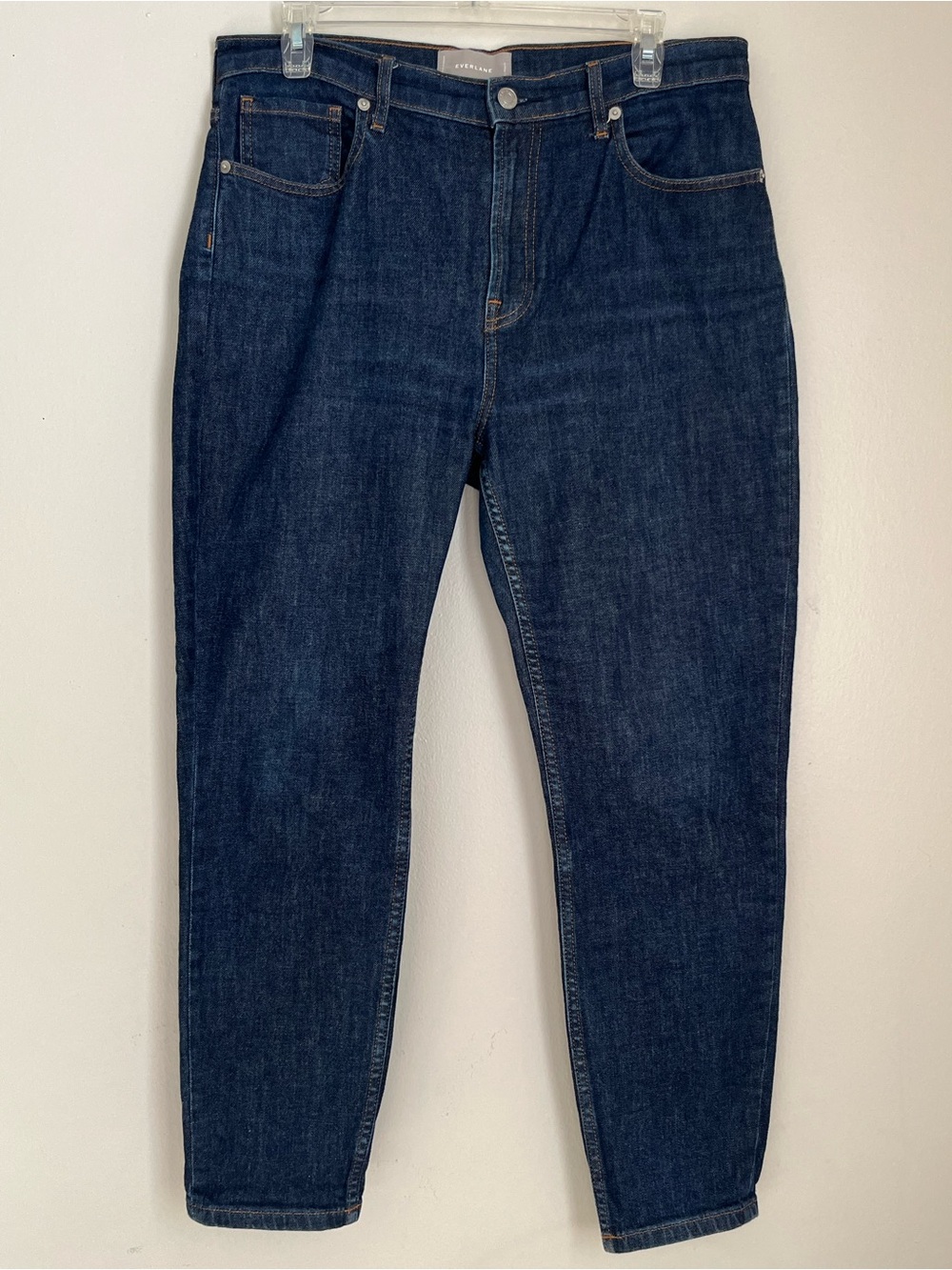 Everlane High-Rise Slim Straight Ankle Jeans in Dark Indigo Size 31